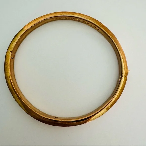Kate Spade Spot The Spade Pink Enamel Hinged Bangle Bracelet - Picture 9 of 11